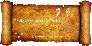 Federer Valéria névjegykártya